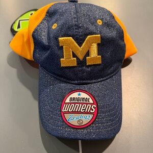 Women's Michigan Wolverines Hat Cap NCAA Zephyr ZATS Gray Blue Adjustable NWT